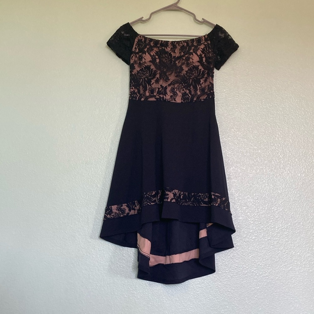 Elegant navy and cream Lace Kids Dress